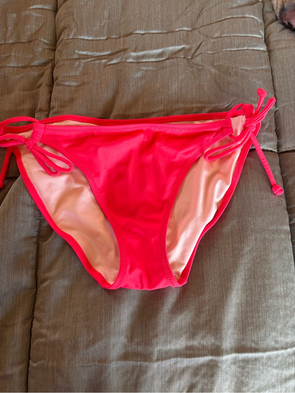 Neon Pink Tie-Side Bikini Bottom